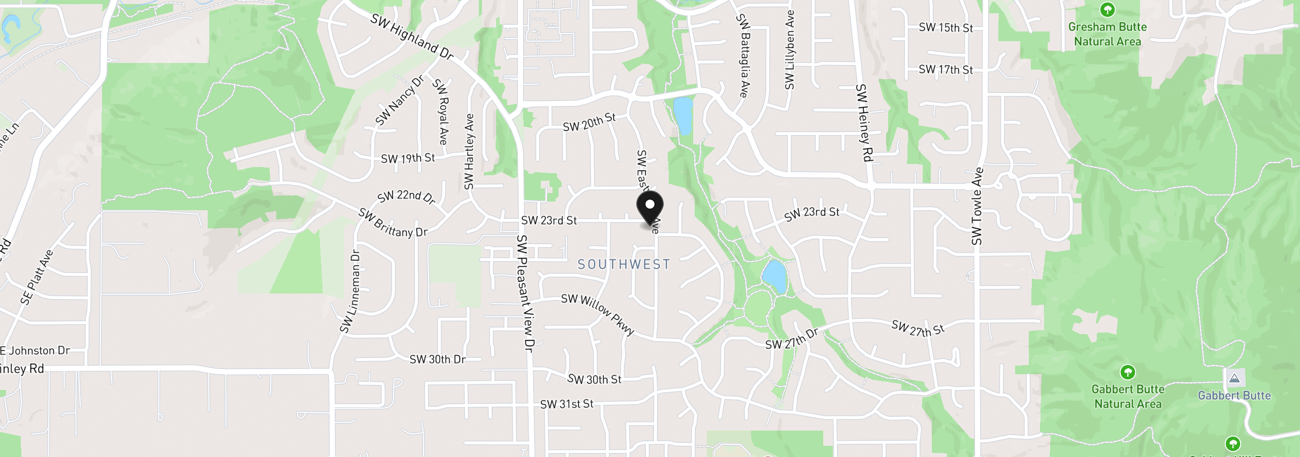 Map showing the location of 3002 SW 23rd St, Gresham, OR 97080