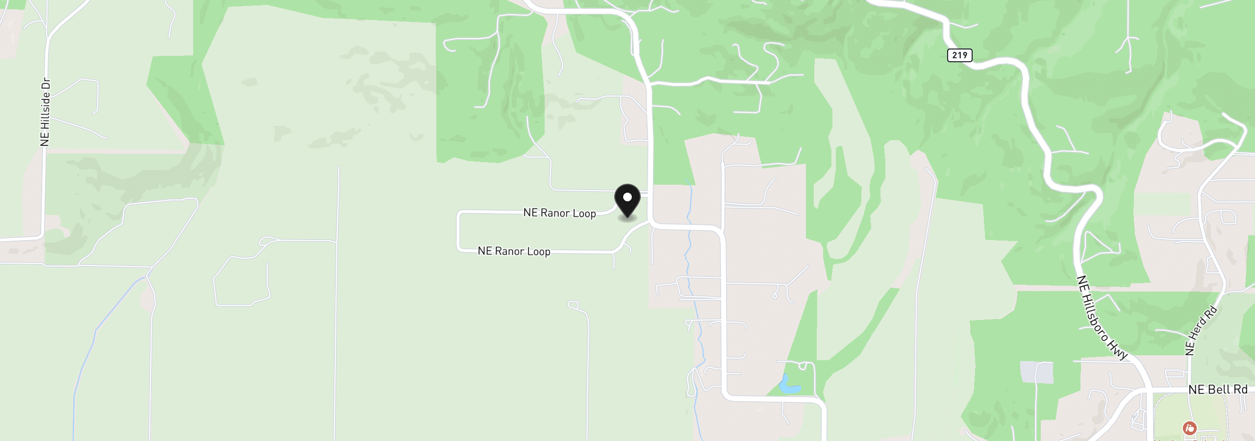 Map showing the location of 22000 NE Ranor Loop, Newberg, OR 97132