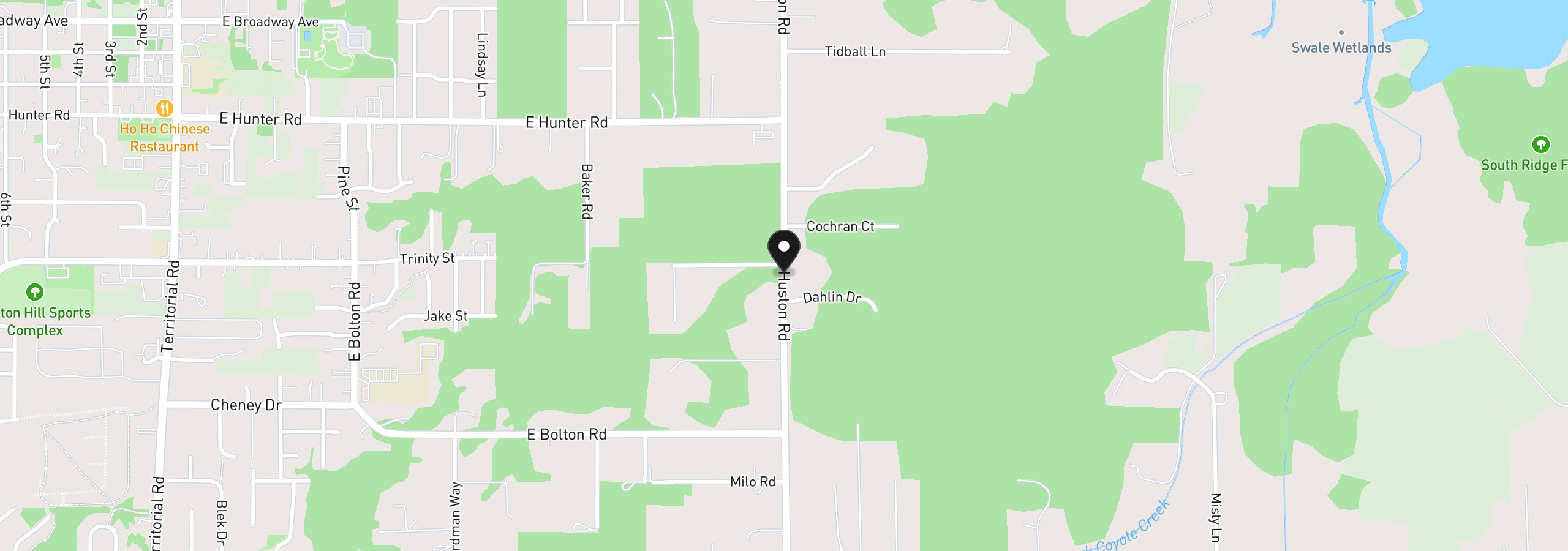Map showing the location of 0 Huston Road, Veneta, OR 97487