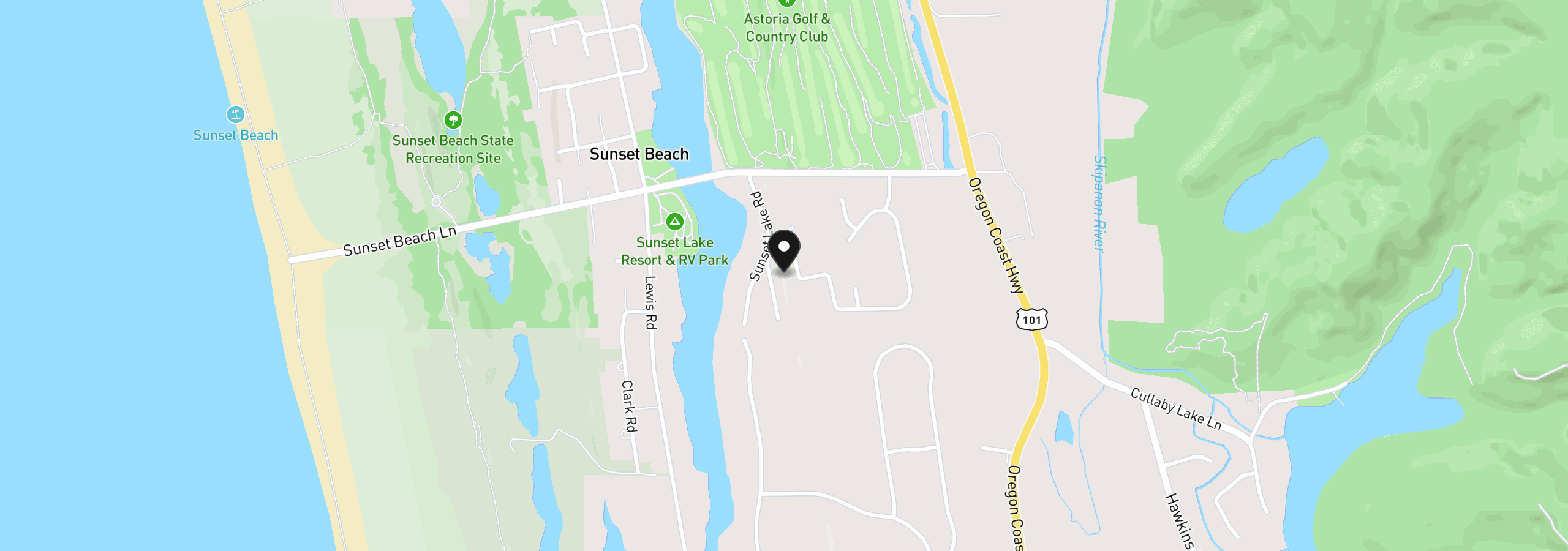 Map showing the location of 90513 East Rd, Warrenton, OR 97146