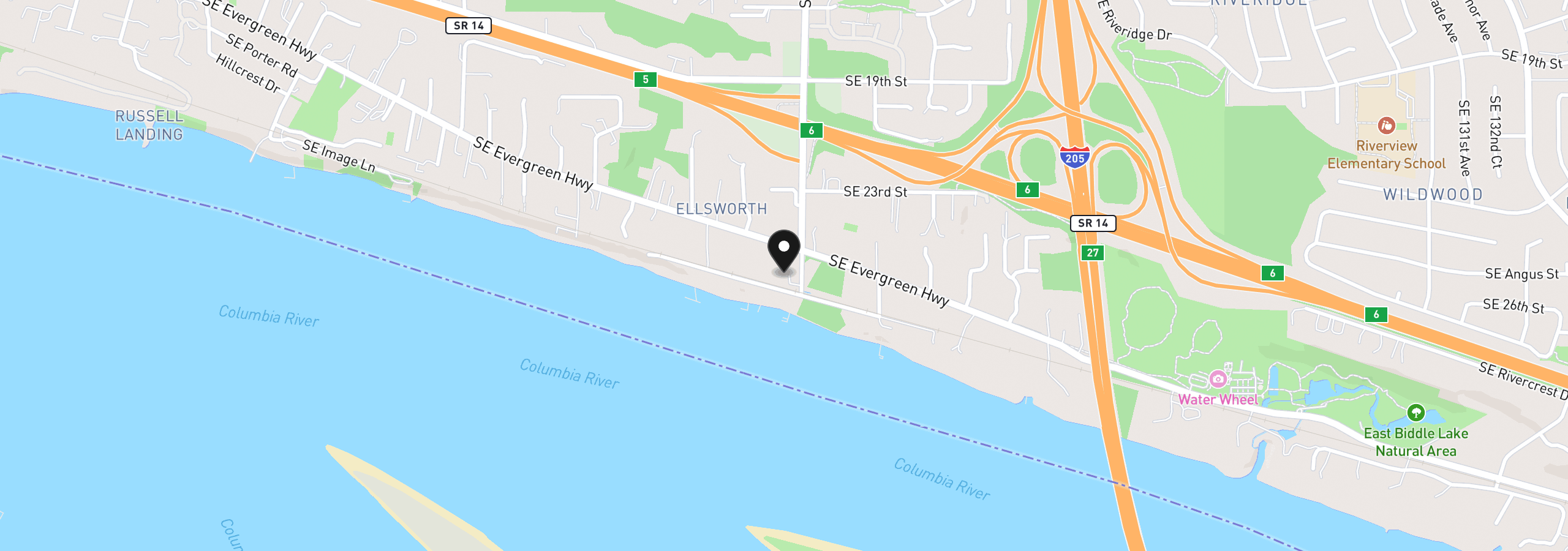 Map showing the location of 2520 SE Ellsworth Rd, Vancouver, Wa 98660