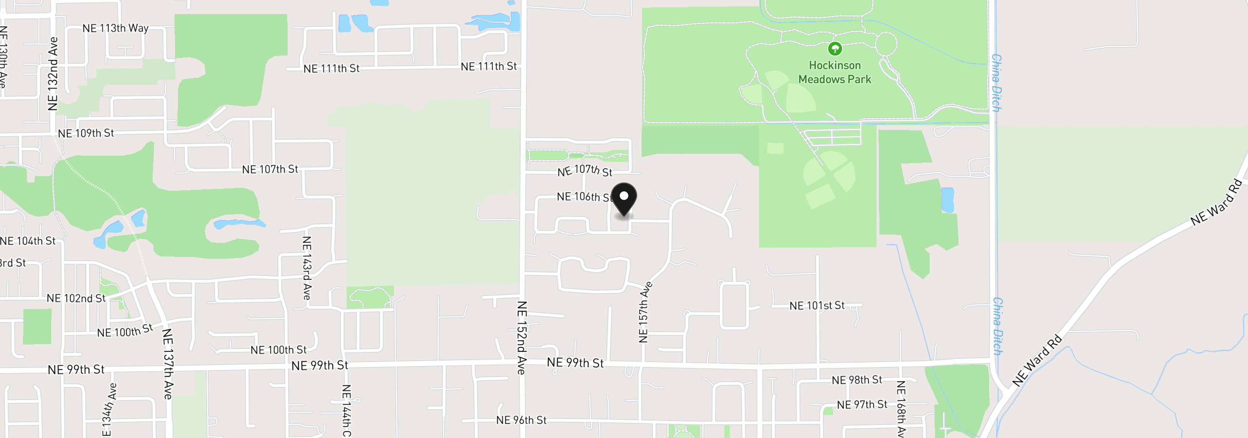 Map showing the location of 10500 NE 156th Ave, Vancouver, Wa 98682