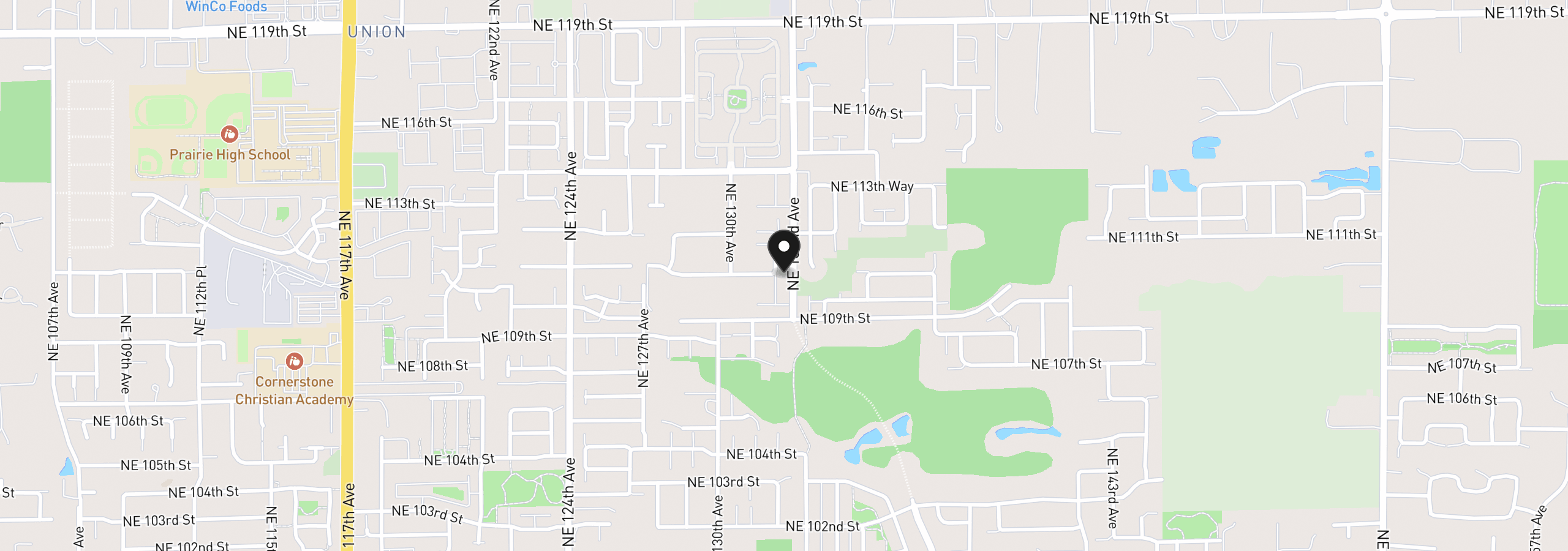 Map showing the location of 11101 NE 131st Ave, Vancouver, Wa 98682