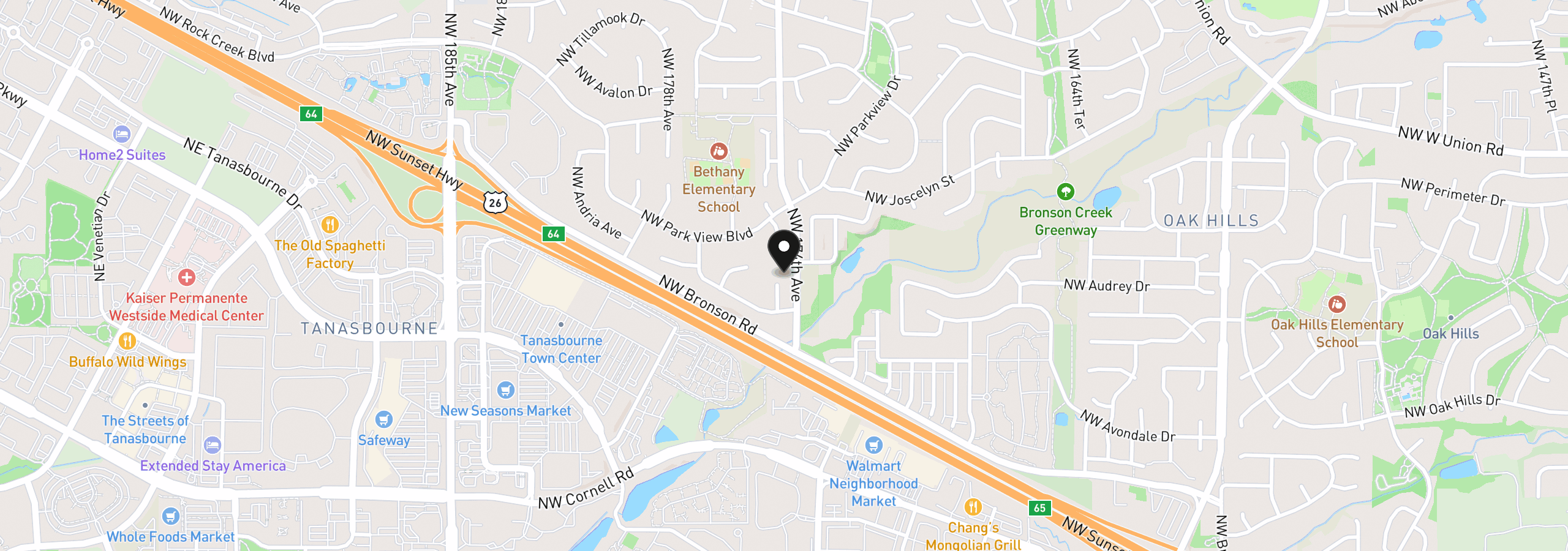 Map showing the location of 2750 NW Mehama Ct, Portland, OR 97229