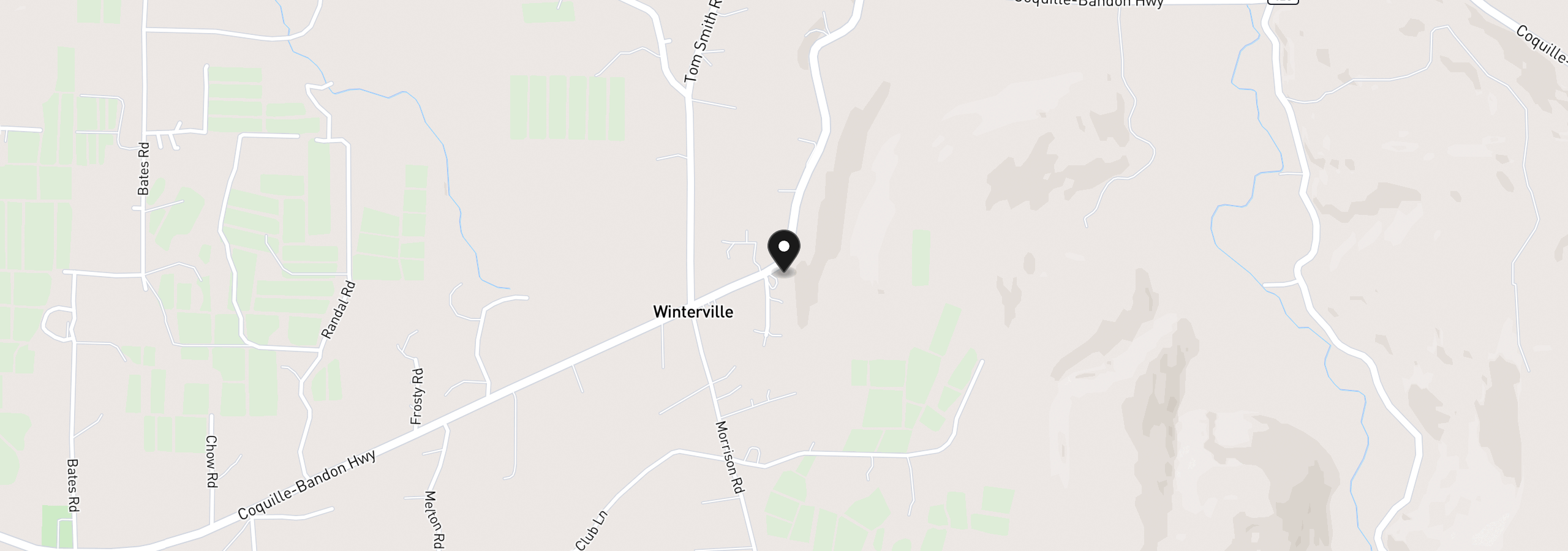Map showing the location of 89008 Highway 42, Bandon, OR 97411