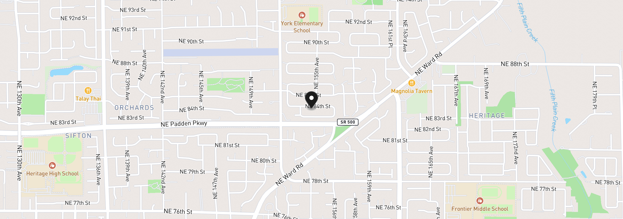 Map showing the location of 15417 NE 84th St, Vancouver, Wa 98682