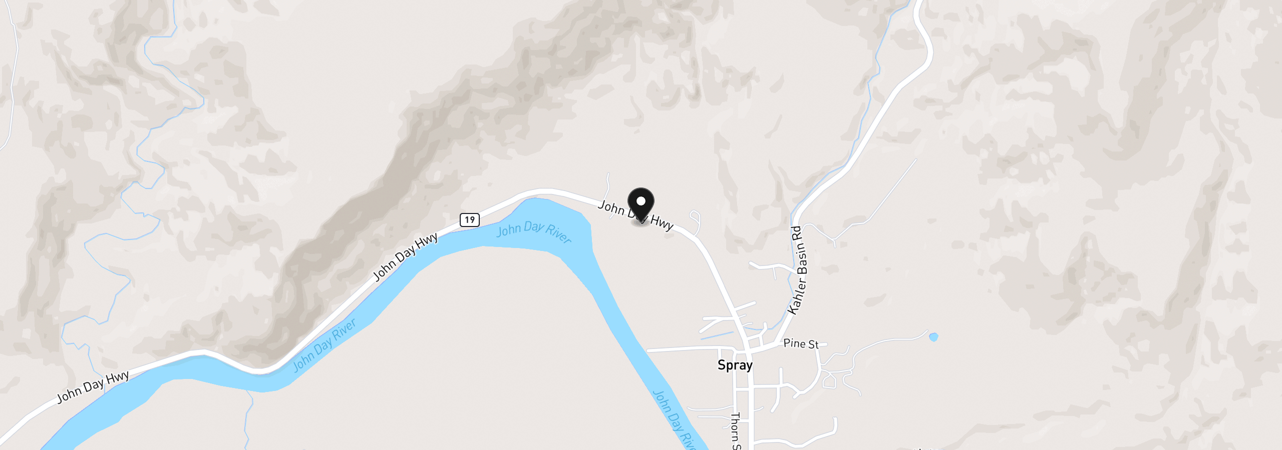 Map showing the location of Willow St Tl600, Spray, OR 97874