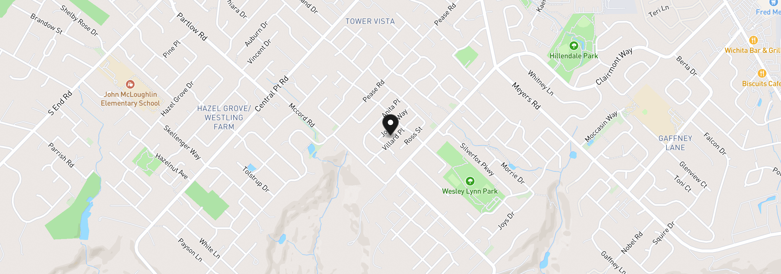 Map showing the location of 12677 Villard Pl, Oregon City, OR 97045