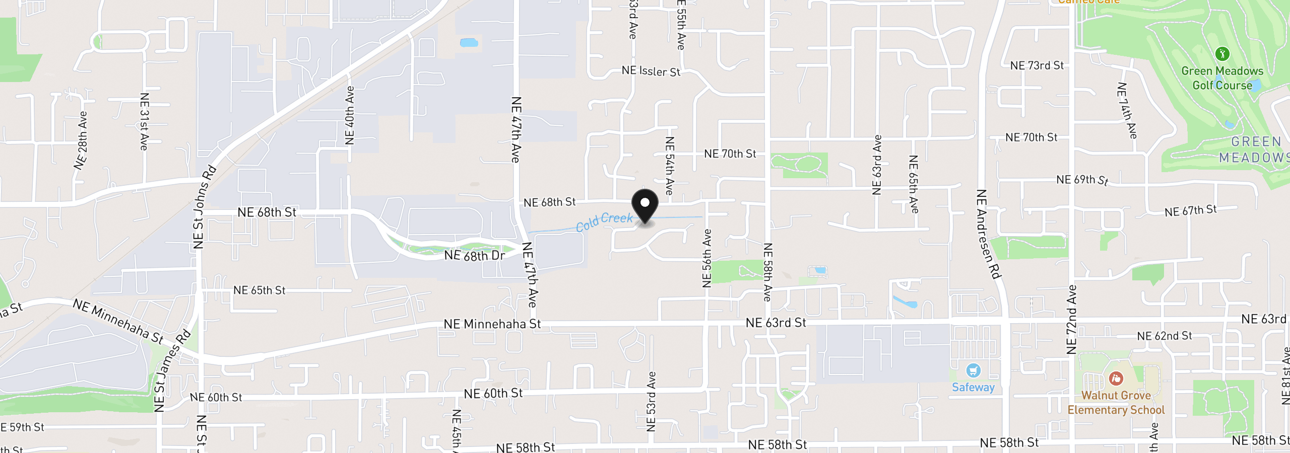 Map showing the location of 6709 NE 53rd Pl, Vancouver, Wa 98661