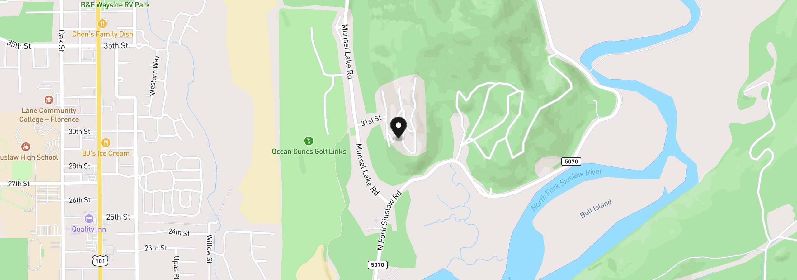 Map showing the location of Ocean View Dr Tl07300, Florence, OR 97439