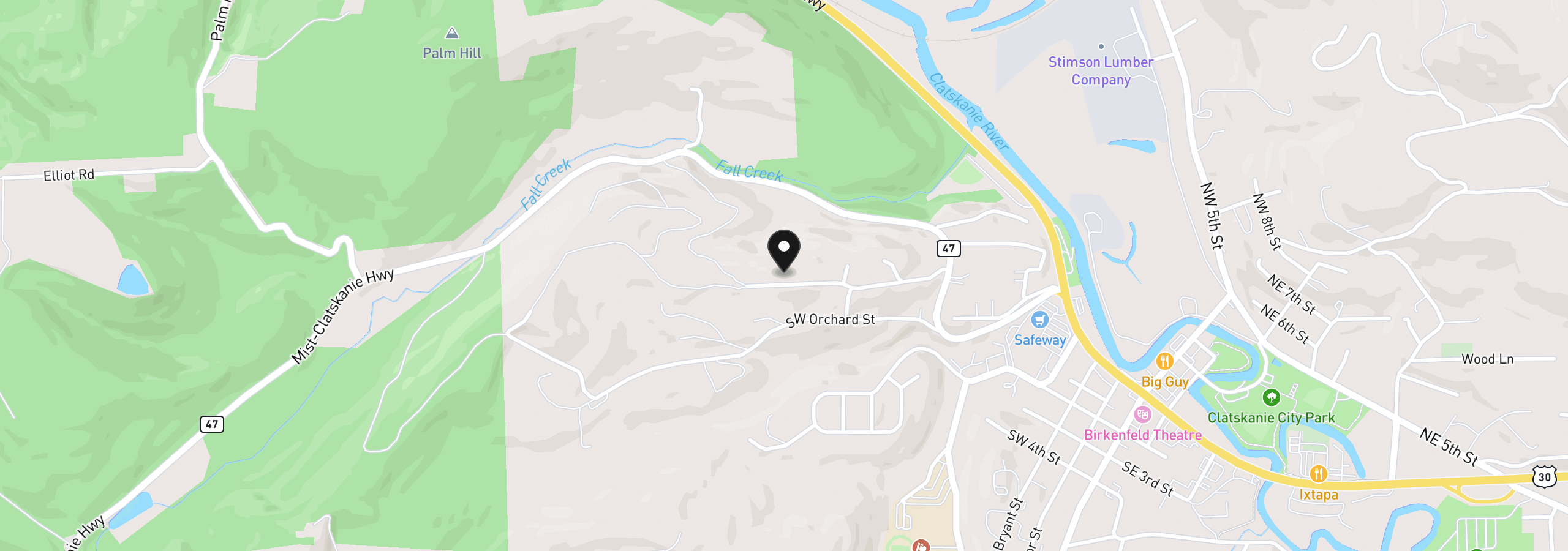 Map showing the location of 810 Howard Dr, Clatskanie, OR 97016
