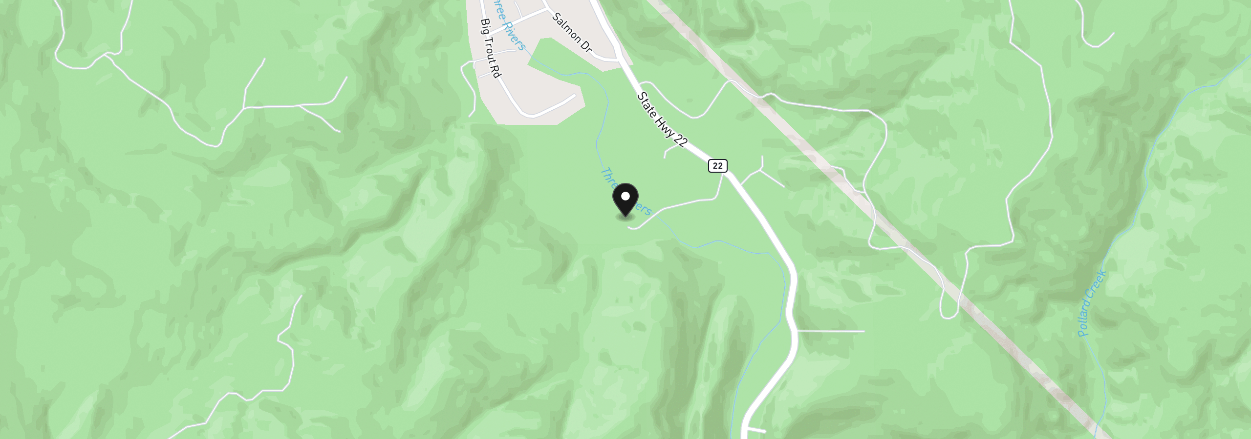 Map showing the location of 36520 Highway 22, Hebo, OR 97122