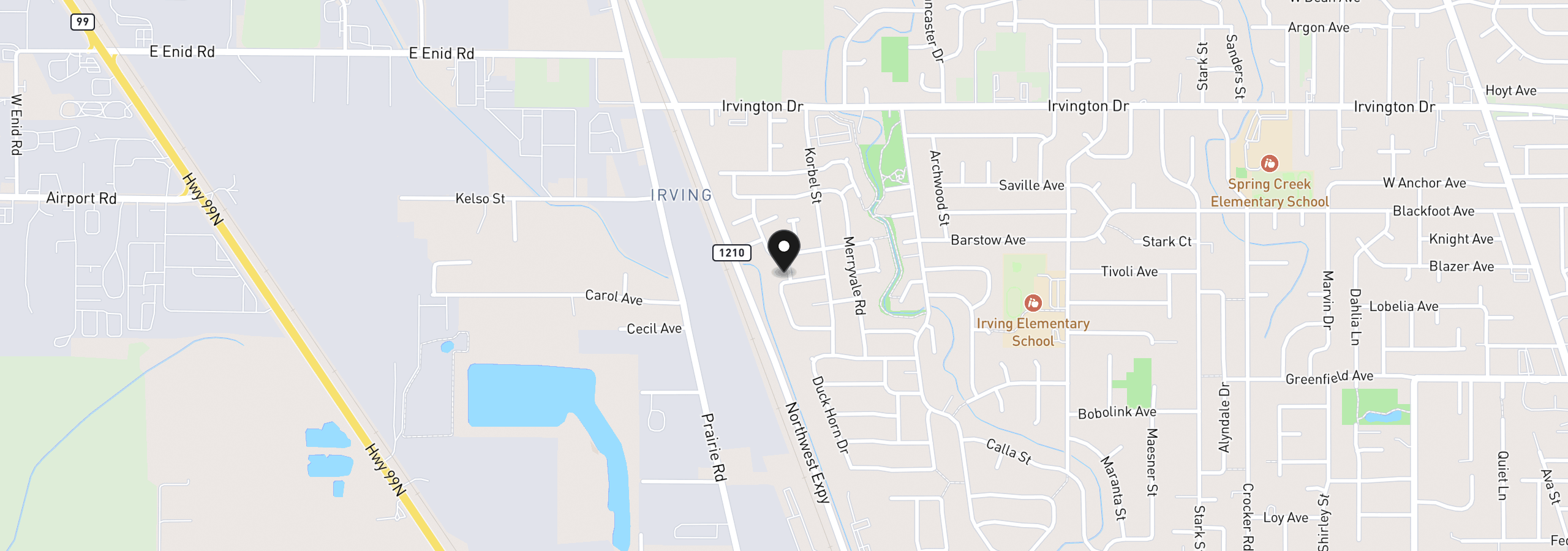Map showing the location of 1375 Lorien Ln, Eugene, OR 97404