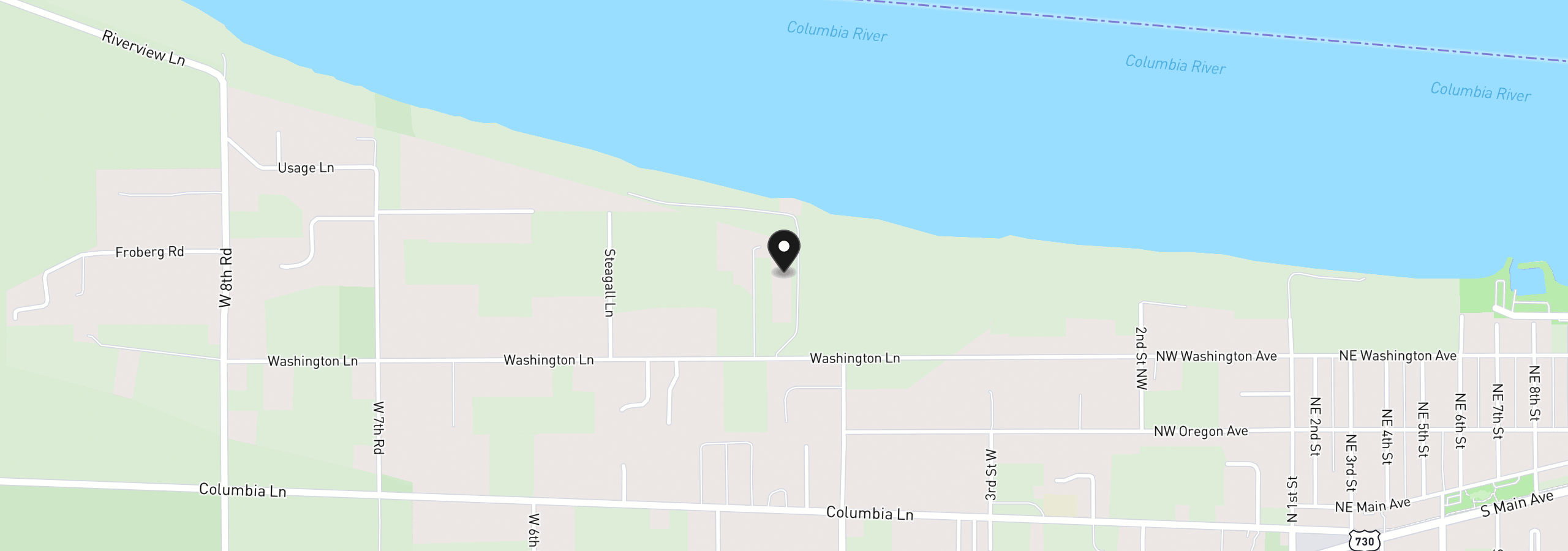 Map showing the location of 74969 Washington Ln, Irrigon, OR 97844