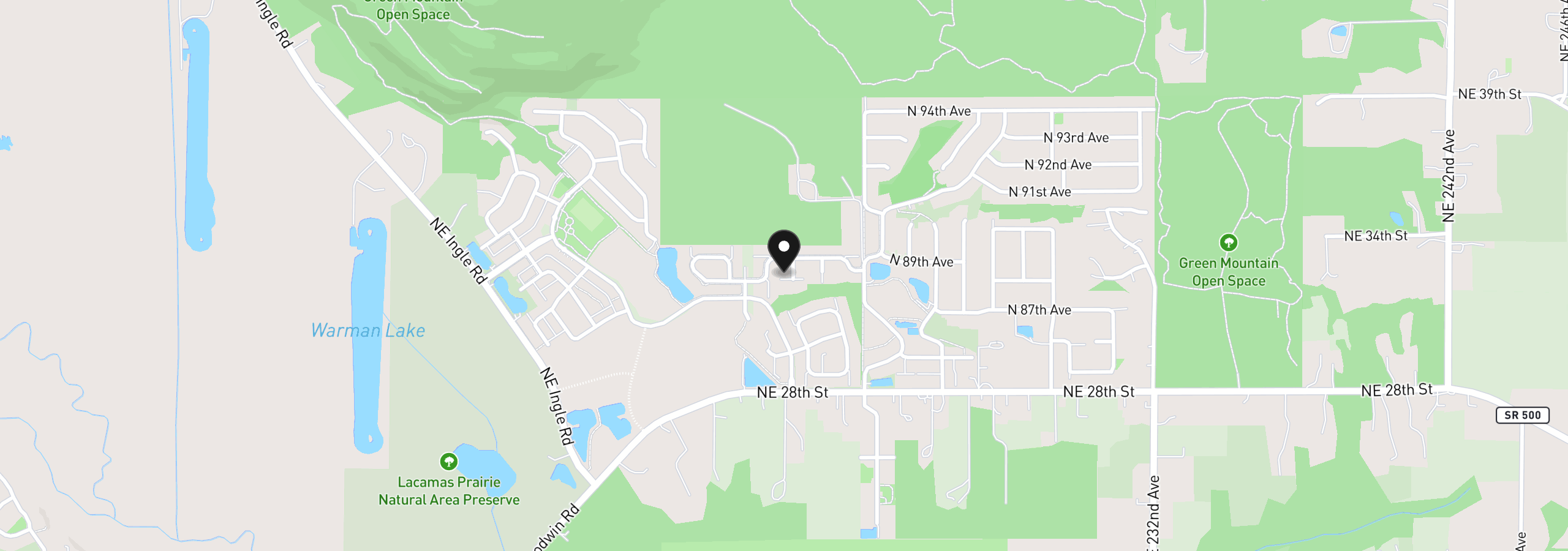 Map showing the location of 8833 N Appleton Cir, Camas, Wa 98607