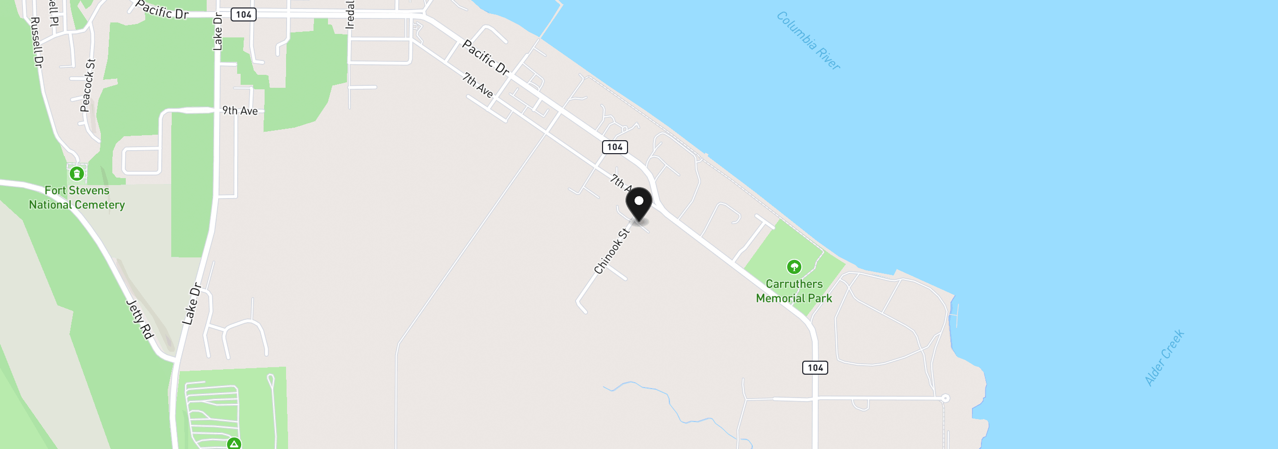Map showing the location of Vl 8th Ave, Hammond, OR 97121
