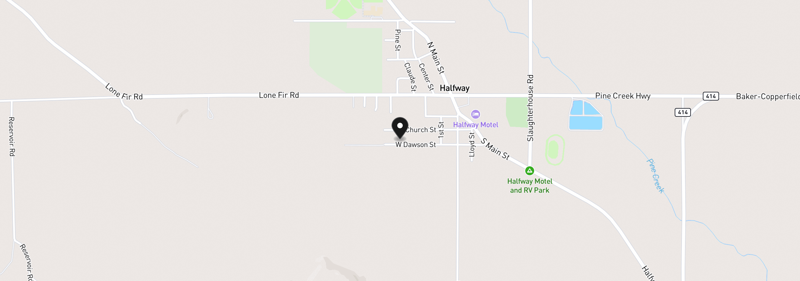 Map showing the location of 238 Dawson St, Halfway, OR 97834