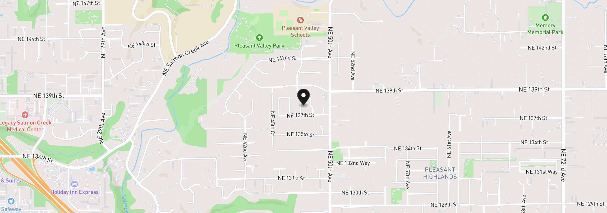 Map showing the location of 13709 NE 47th Ave, Vancouver, Wa 98686