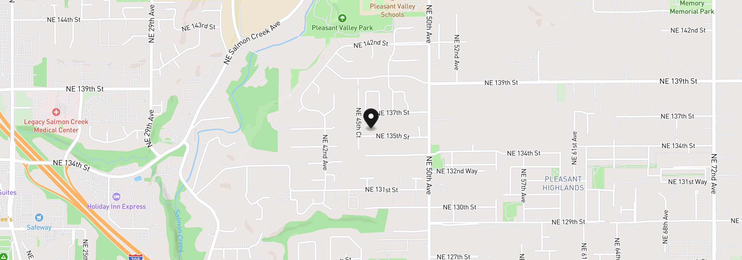 Map showing the location of 4514 NE 135th St, Vancouver, Wa 98686