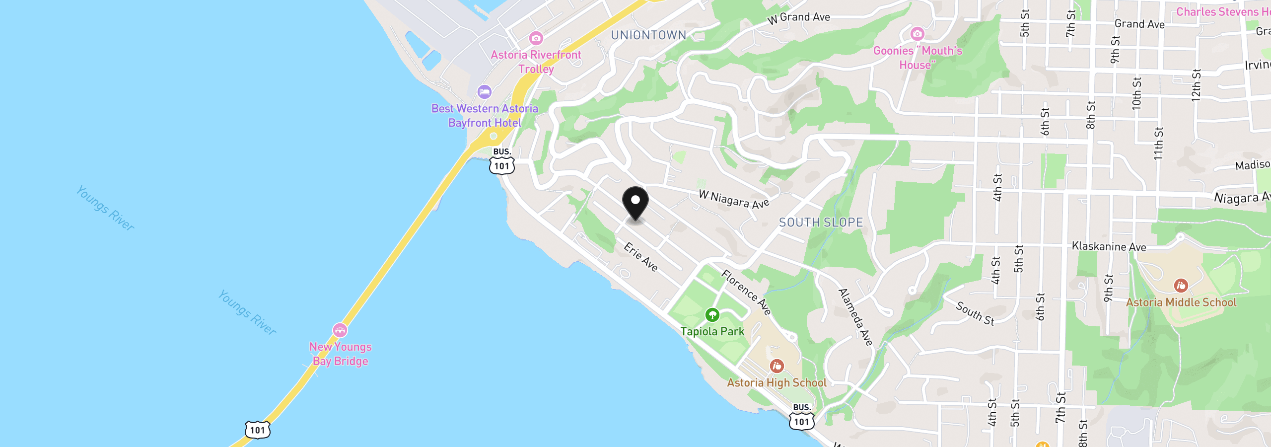 Map showing the location of 758 Florence Ave, Astoria, OR 97103