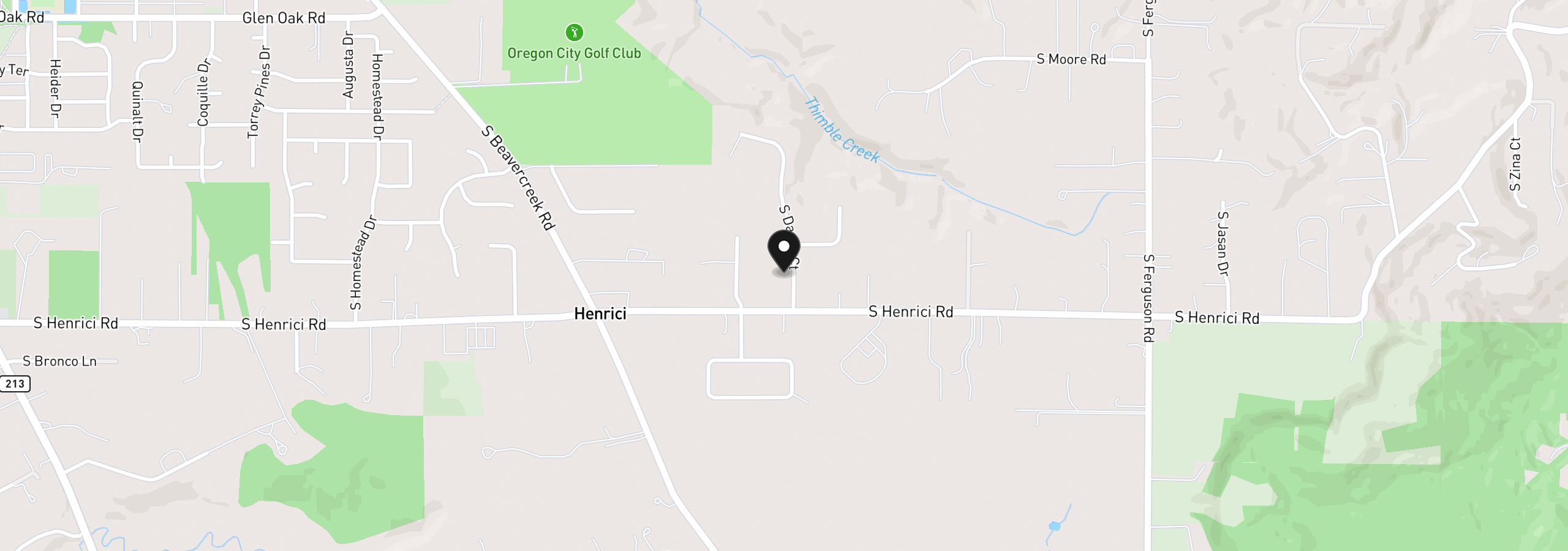 Map showing the location of 20445 Danny Ct, Oregon City, OR 97045