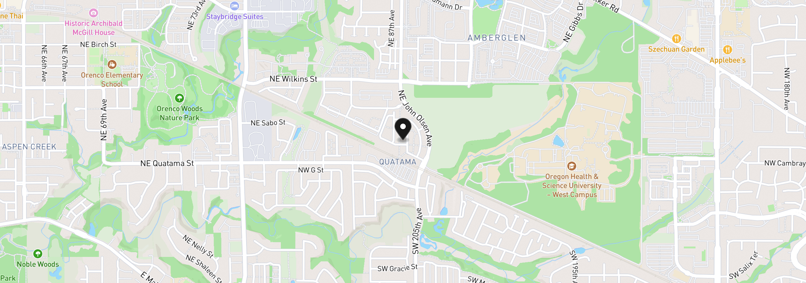 Map showing the location of 637 NE Garswood Ln, Hillsboro, OR 97006