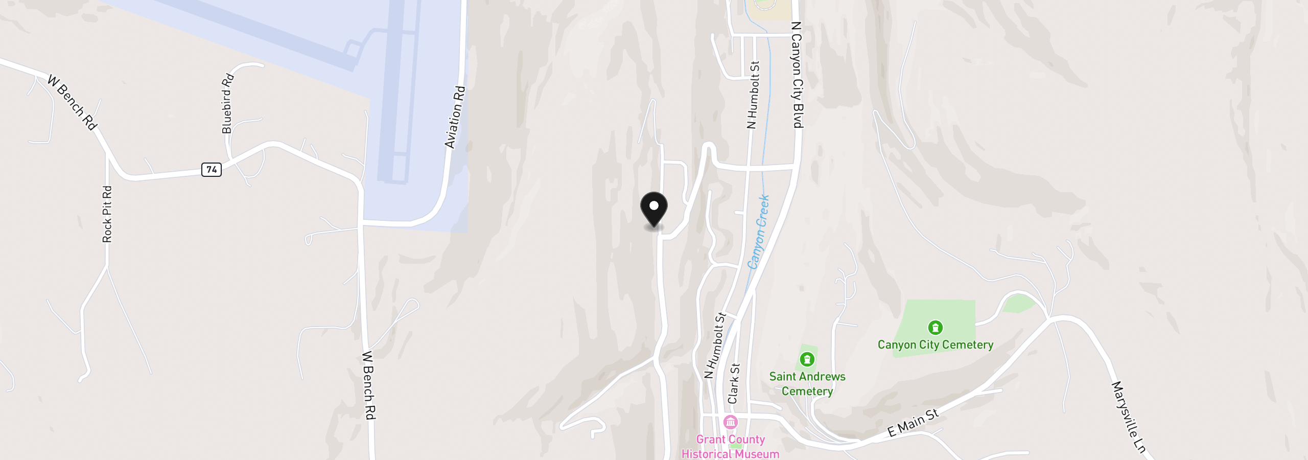 Map showing the location of 217 Elkview Dr, Canyon City, OR 97820