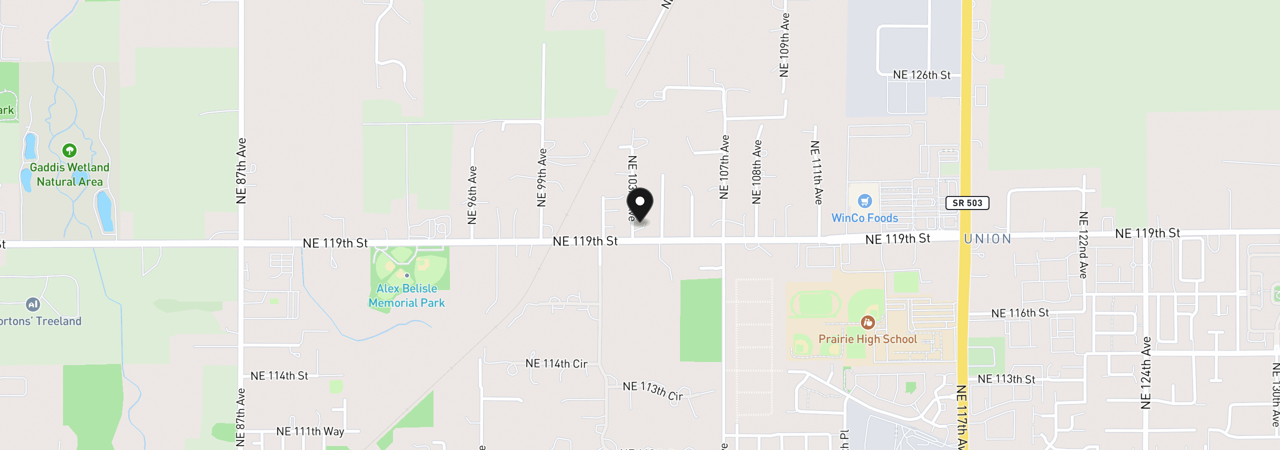 Map showing the location of 11913 NE 103rd Ave, Vancouver, Wa 98662