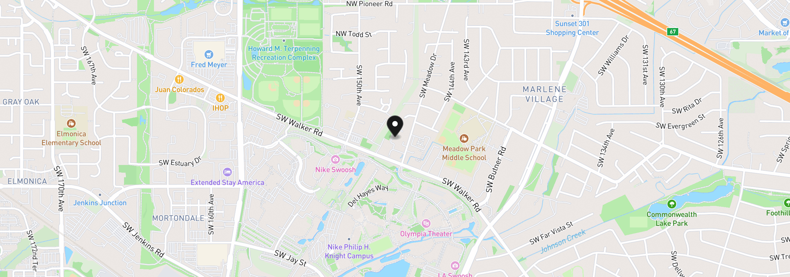 Map showing the location of 676 SW Dillan Dr, Beaverton, OR 97006