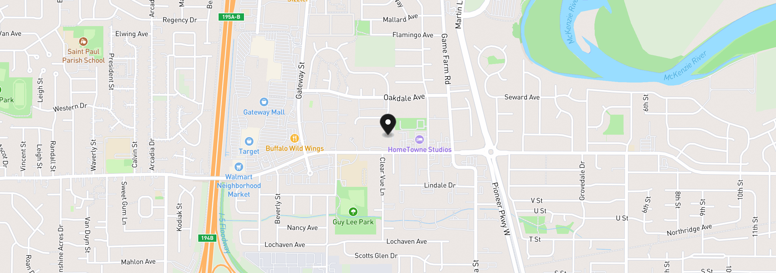 Map showing the location of 650 Harlow Rd 238, Springfield, OR 97477