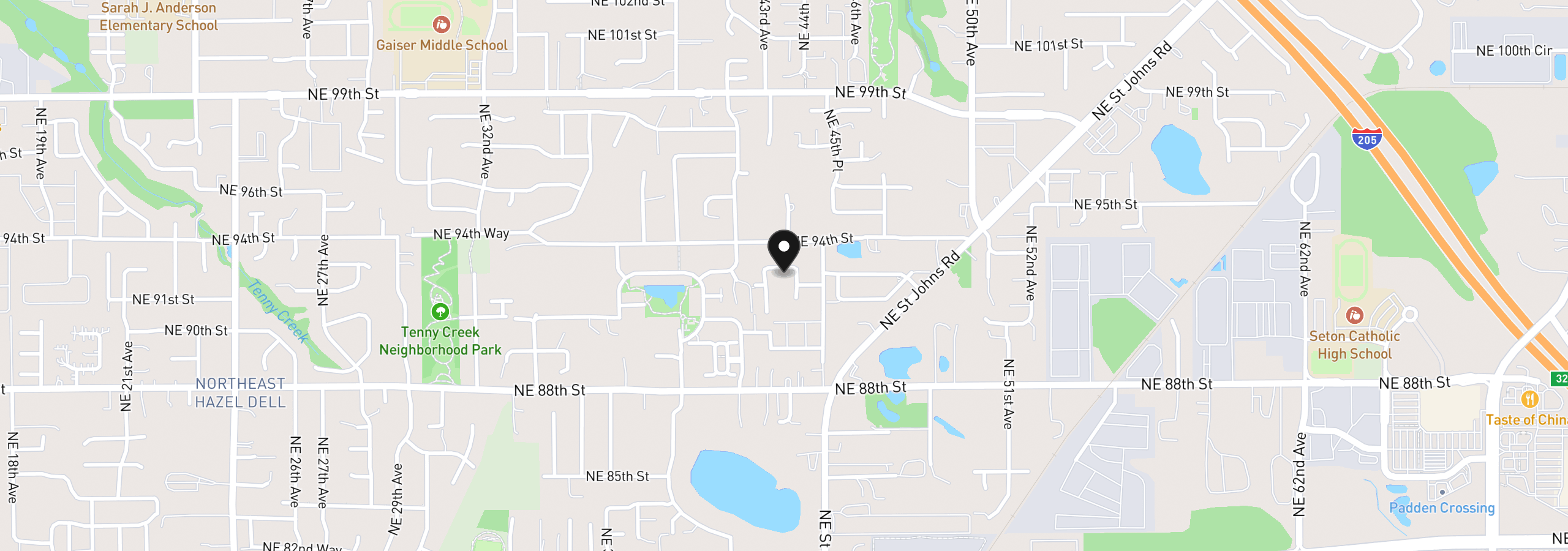 Map showing the location of 4311 NE 93rd St, Vancouver, Wa 98665