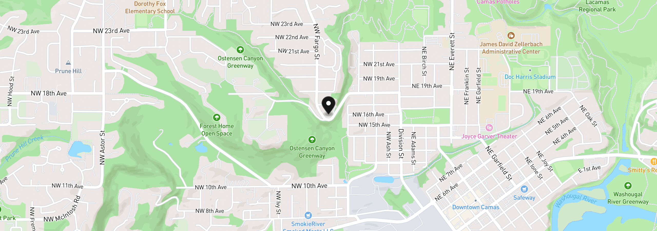 Map showing the location of 602 NW 18th Loop, Camas, Wa 98607