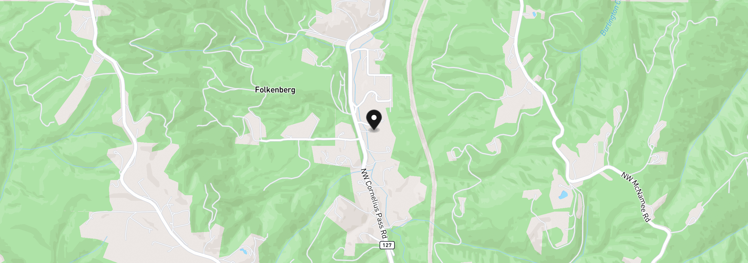 Map showing the location of 14540 NW Cornelius Pass Rd, Portland, OR 97231