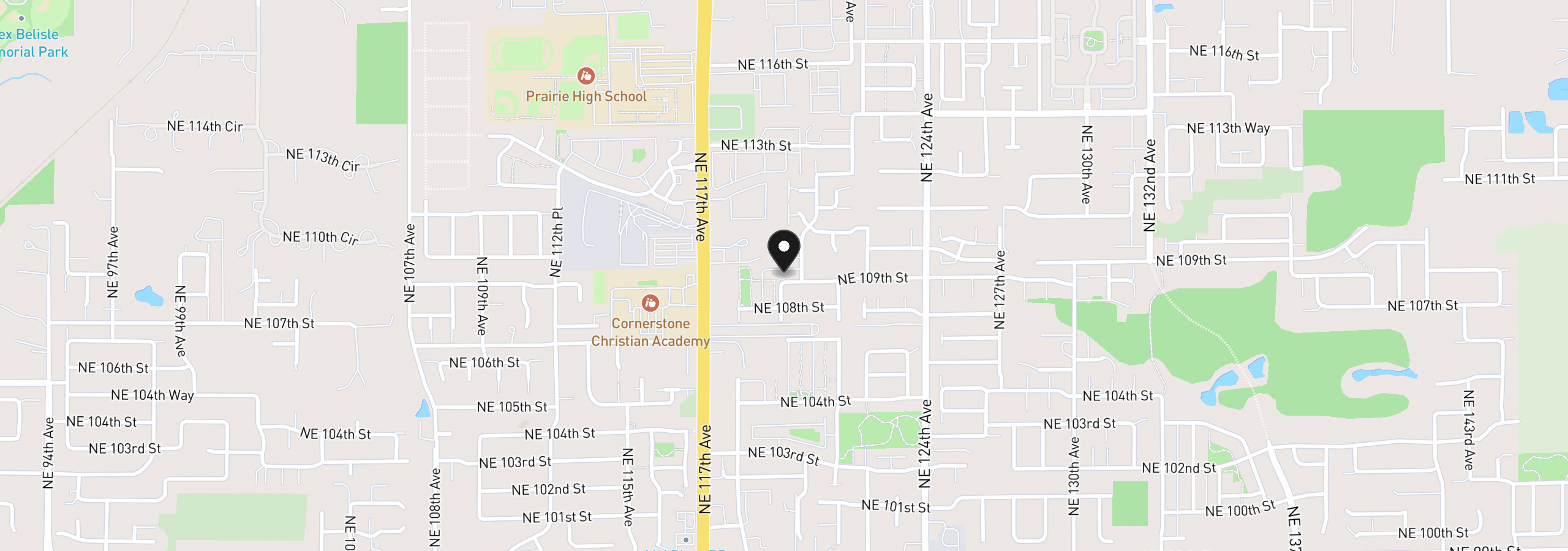 Map showing the location of 11927 NE 109th Way, Vancouver, Wa 98662