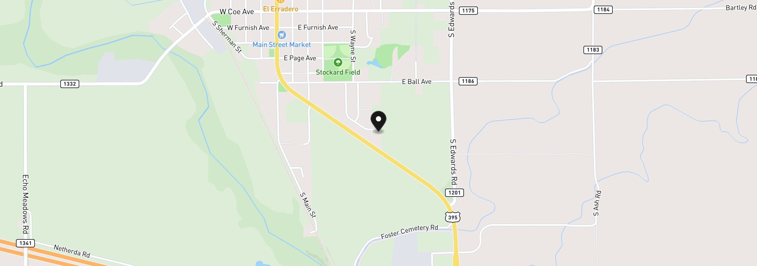 Map showing the location of 675 Jimmy St, Stanfield, OR 97875