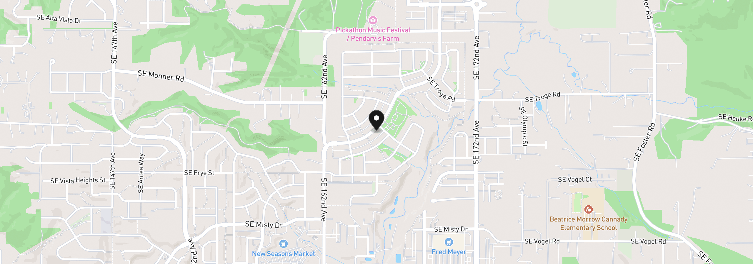 Map showing the location of 16710 SE Multnomah Falls Dr, Happy Valley, OR 97086