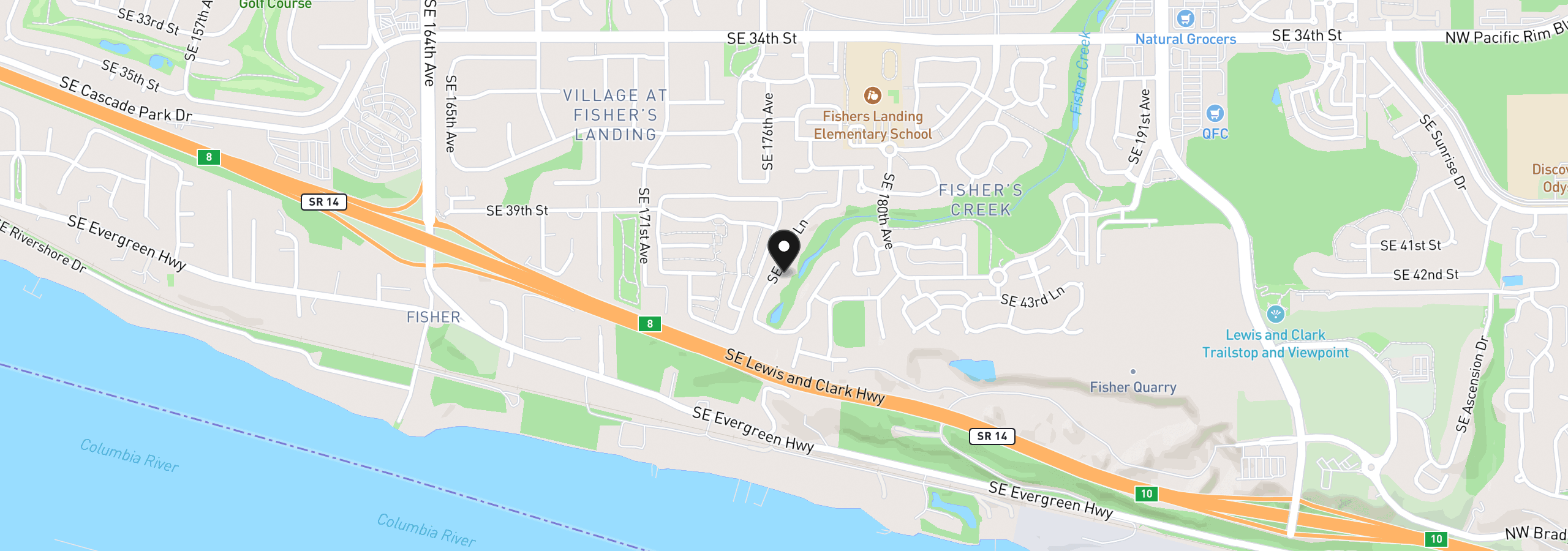 Map showing the location of 4217 SE 177th Ln, Vancouver, Wa 98683
