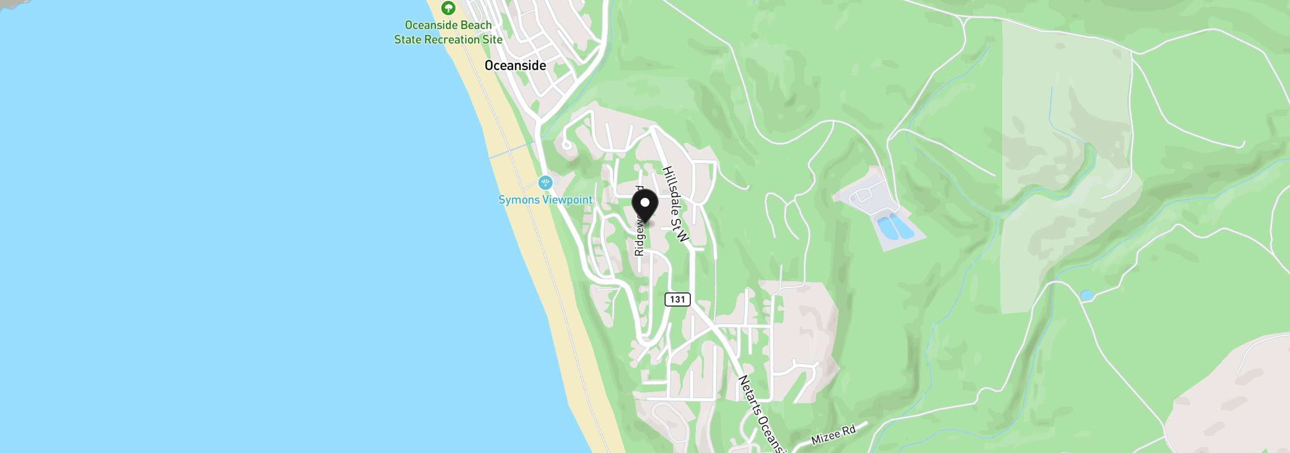 Map showing the location of Ridgewood Rd Tl 303, Oceanside, OR 97134