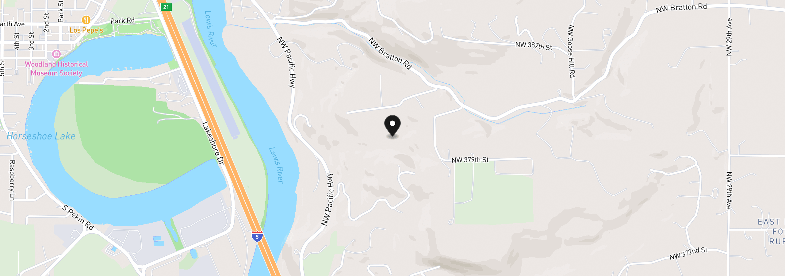 Map showing the location of NW Vista Dr, Woodland, Wa 98674