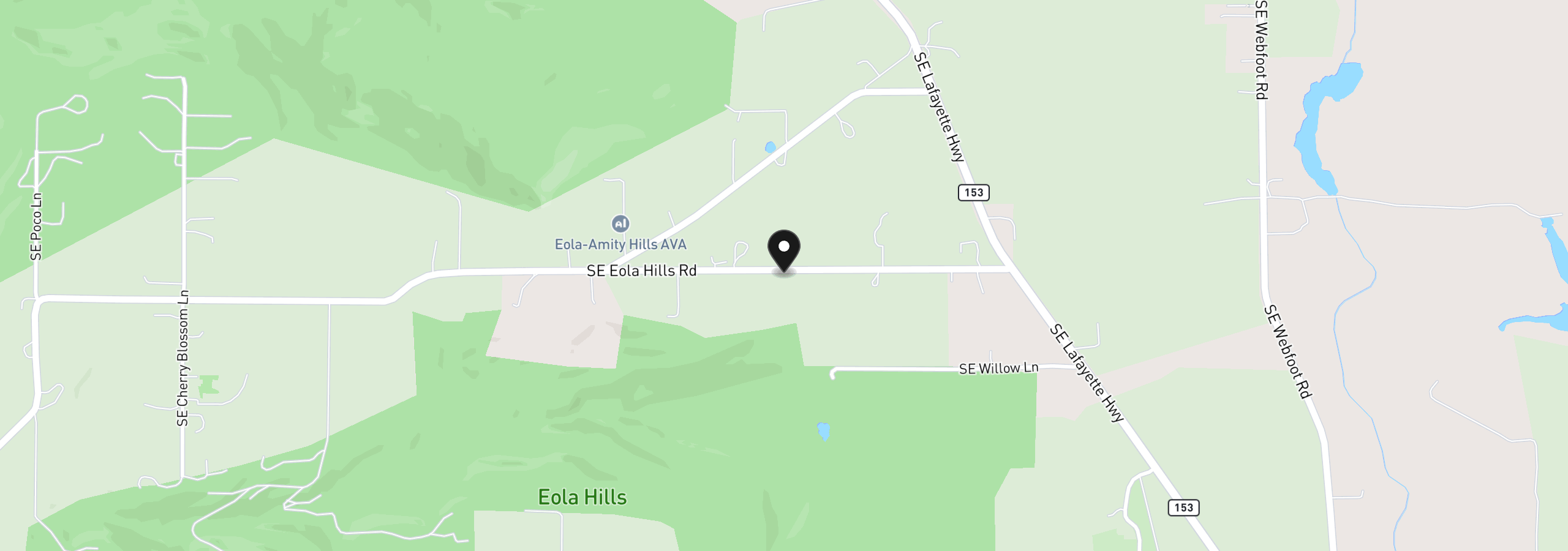 Map showing the location of 11880 SE Eola Hills Rd, Amity, OR 97101
