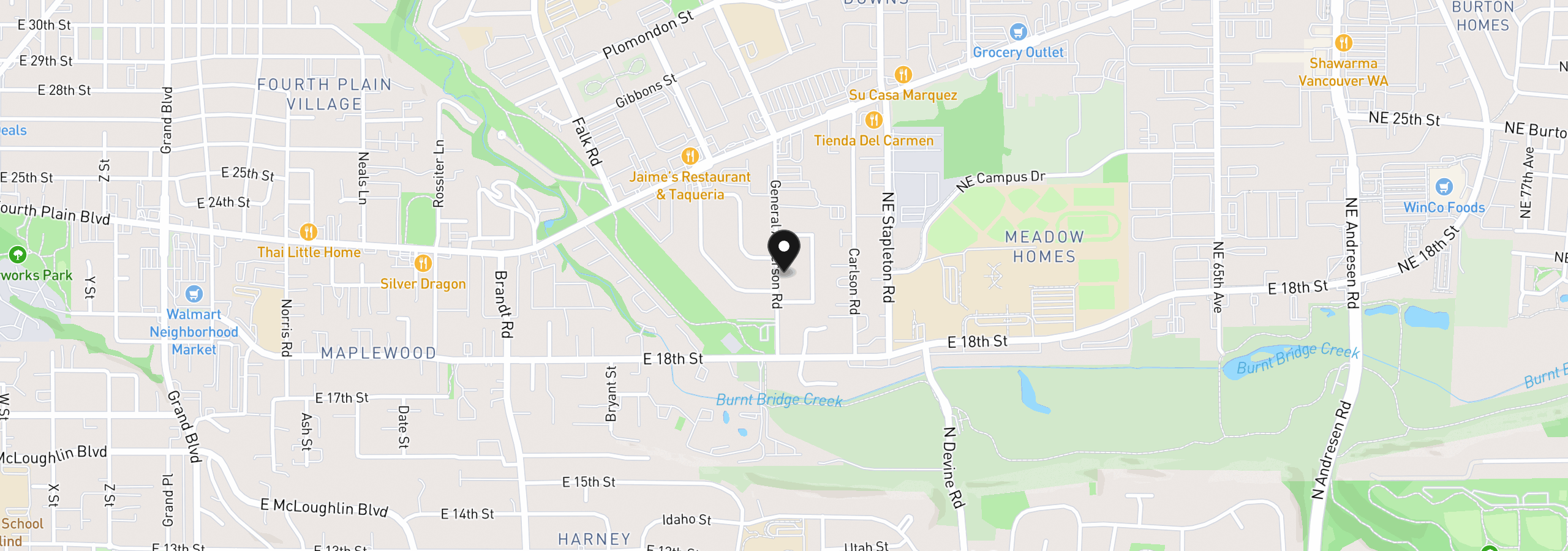 Map showing the location of 2105 General Anderson Ave, Vancouver, Wa 98661