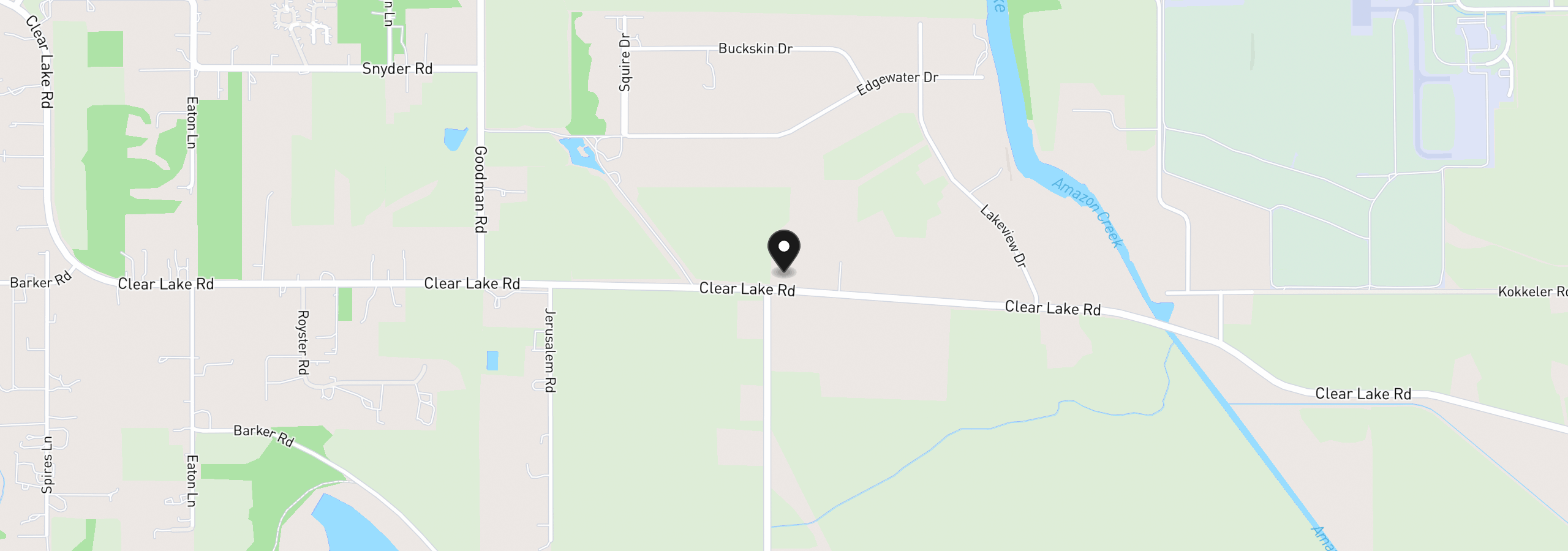 Map showing the location of 28095 Clear Lake Rd, Eugene, OR 97402