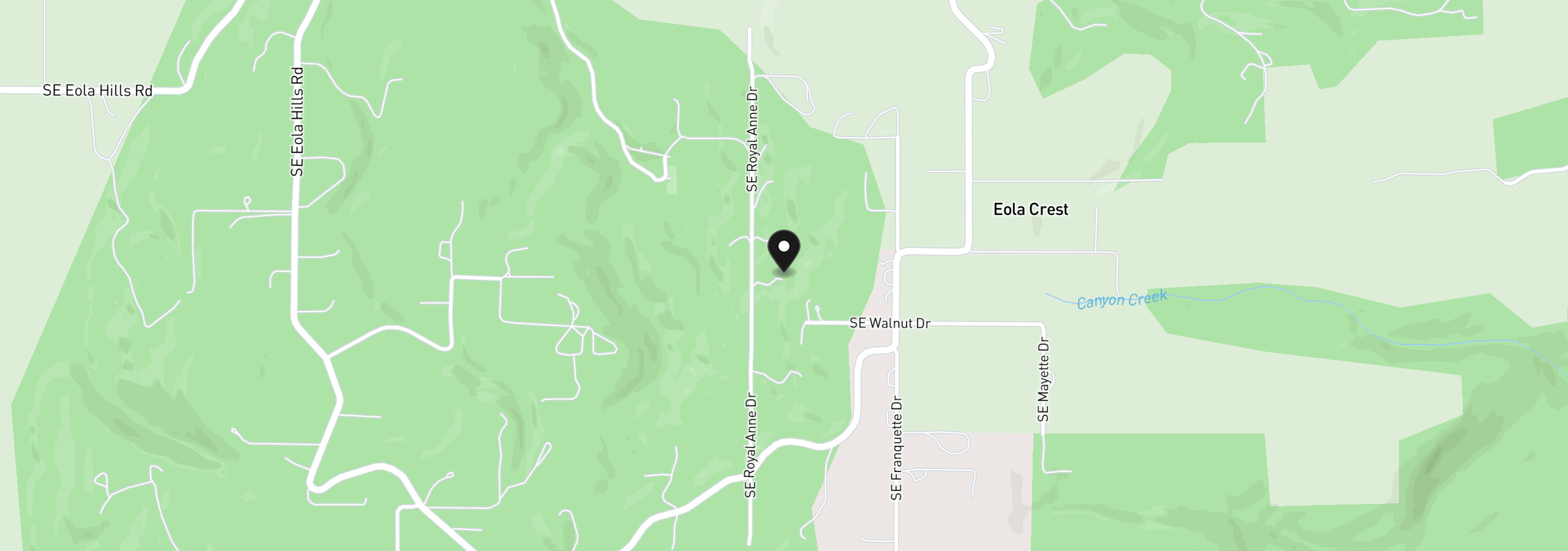 Map showing the location of 22475 SE Royal Anne Dr, Amity, OR 97101