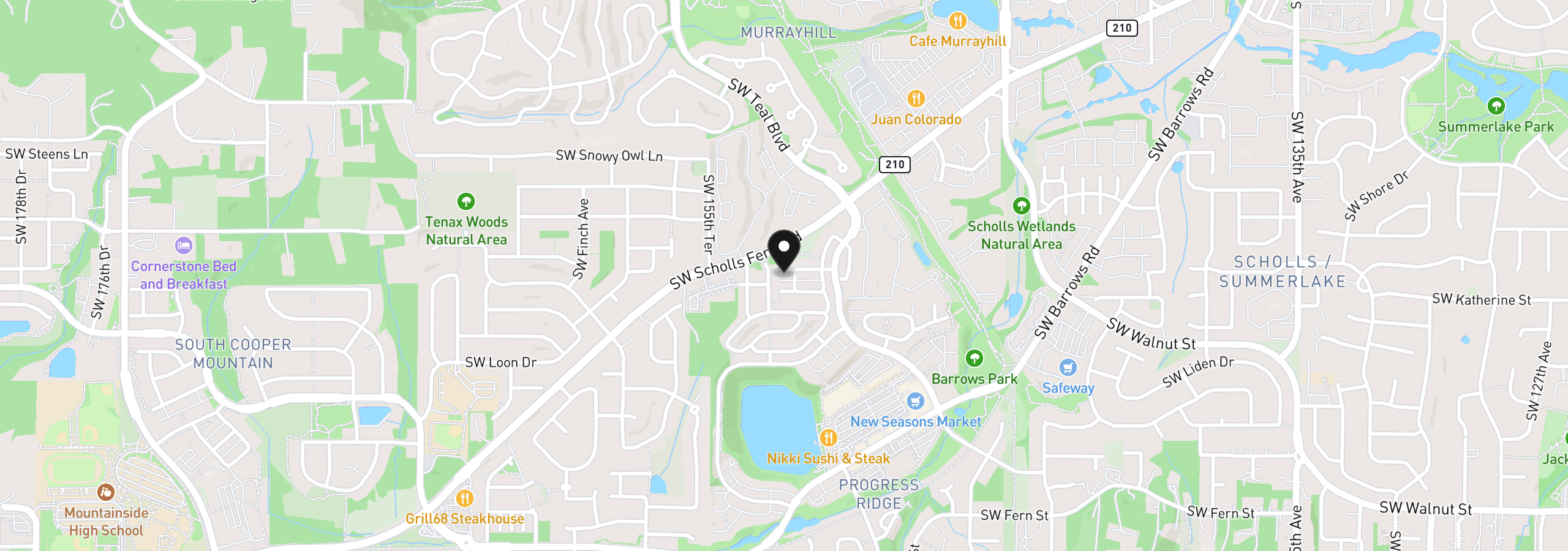 Map showing the location of 15145 SW Canyon Wren Way, Beaverton, OR 97007