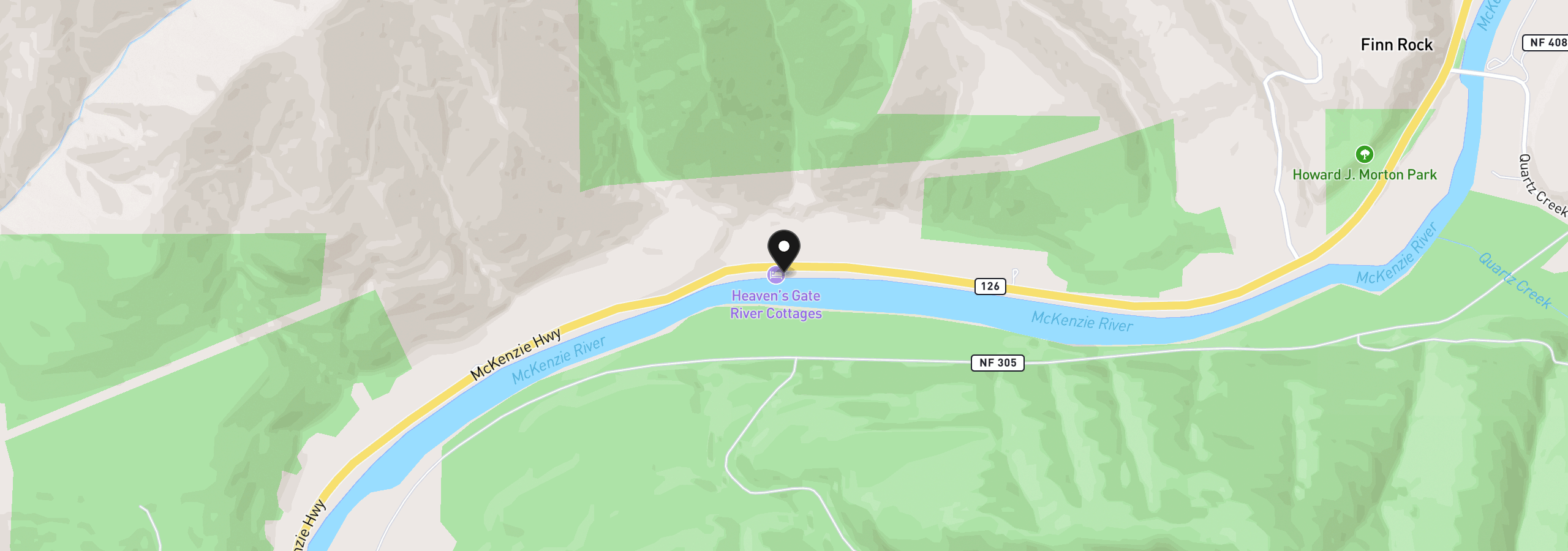 Map showing the location of 50010 McKenzie Hwy 2, Vida, OR 97488