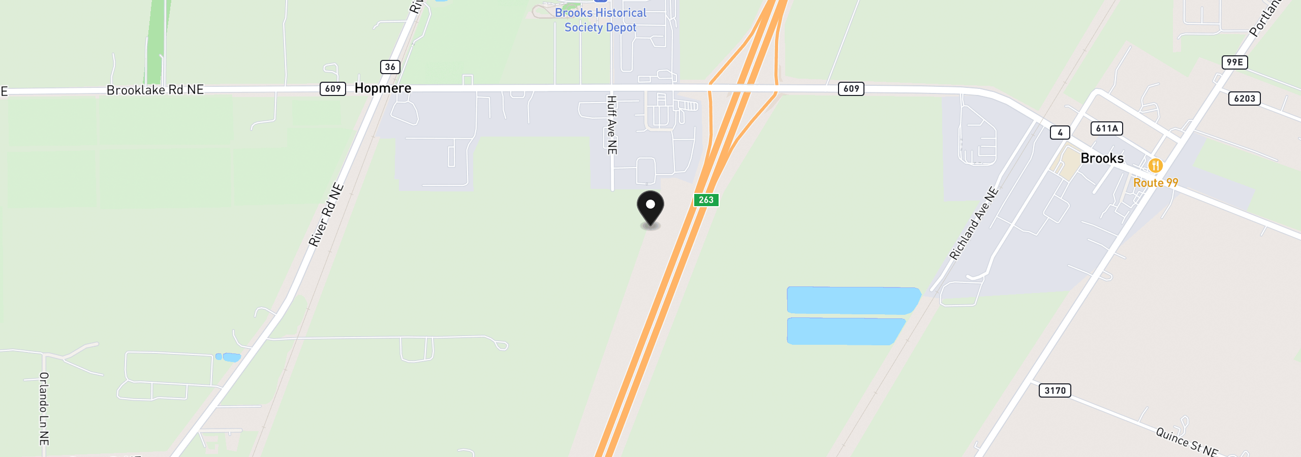 Map showing the location of 00000 Huff Dr, Gervais, OR 97026
