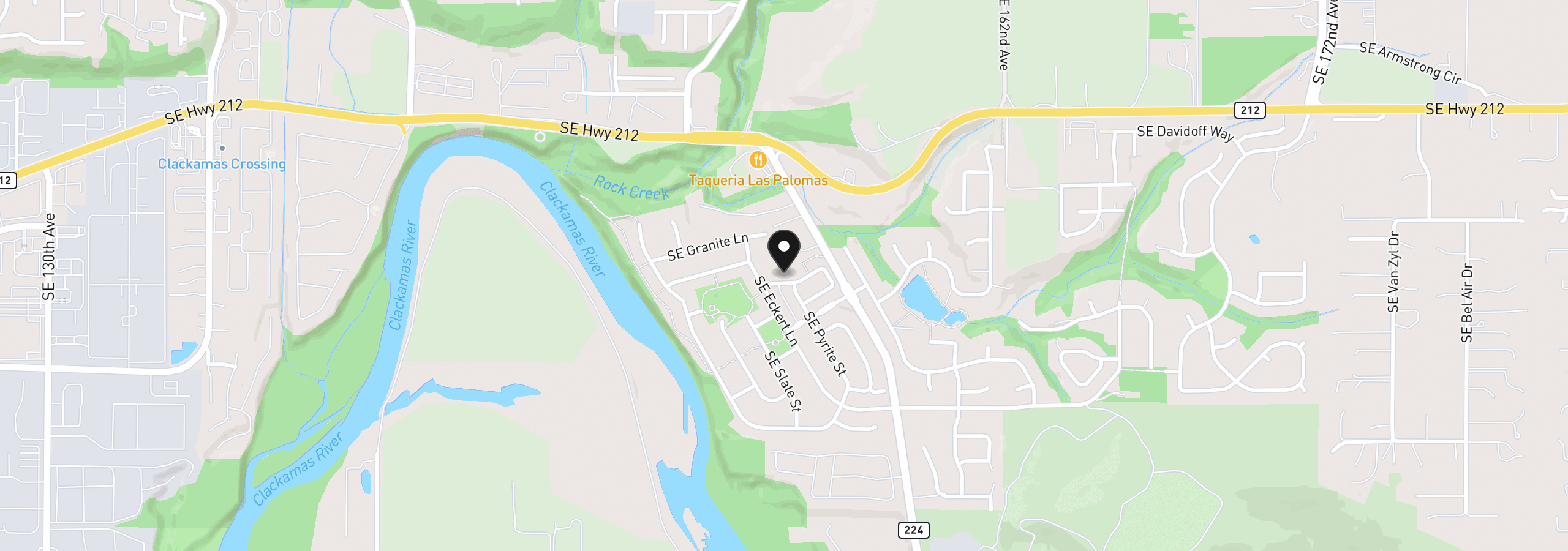 Map showing the location of 15429 SE Cobalt Loop, Damascus, OR 97089