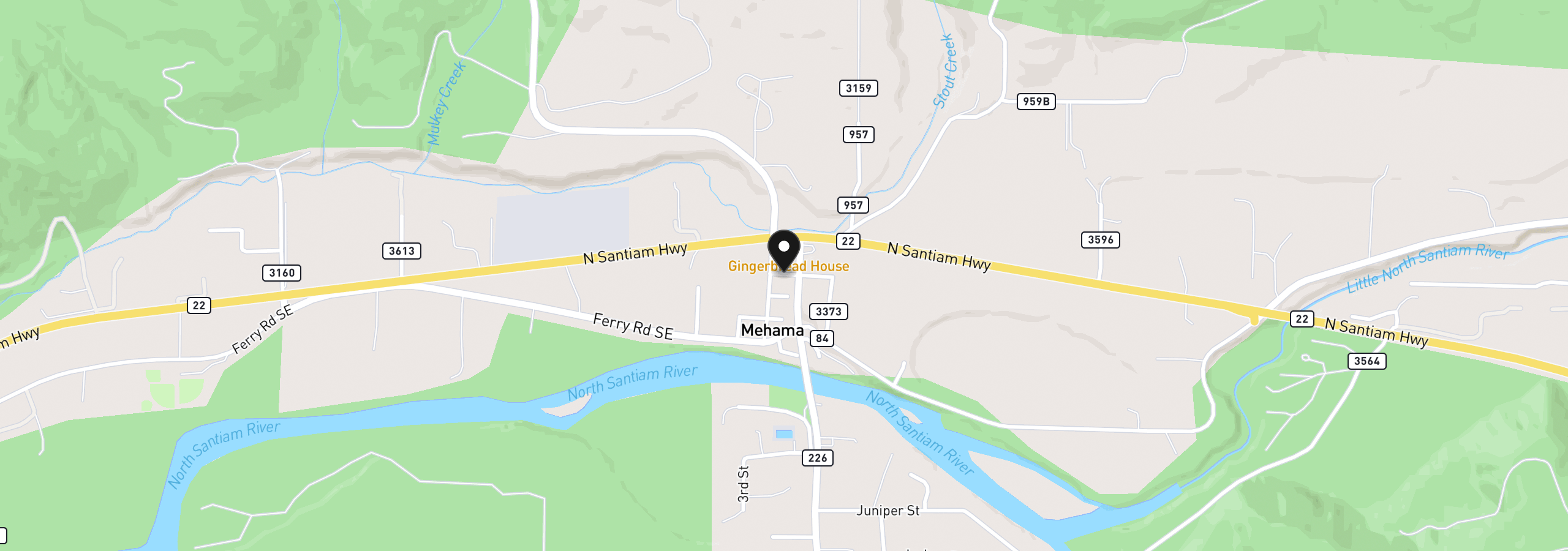 Map showing the location of 21958 Emma St, Stayton, OR 97383