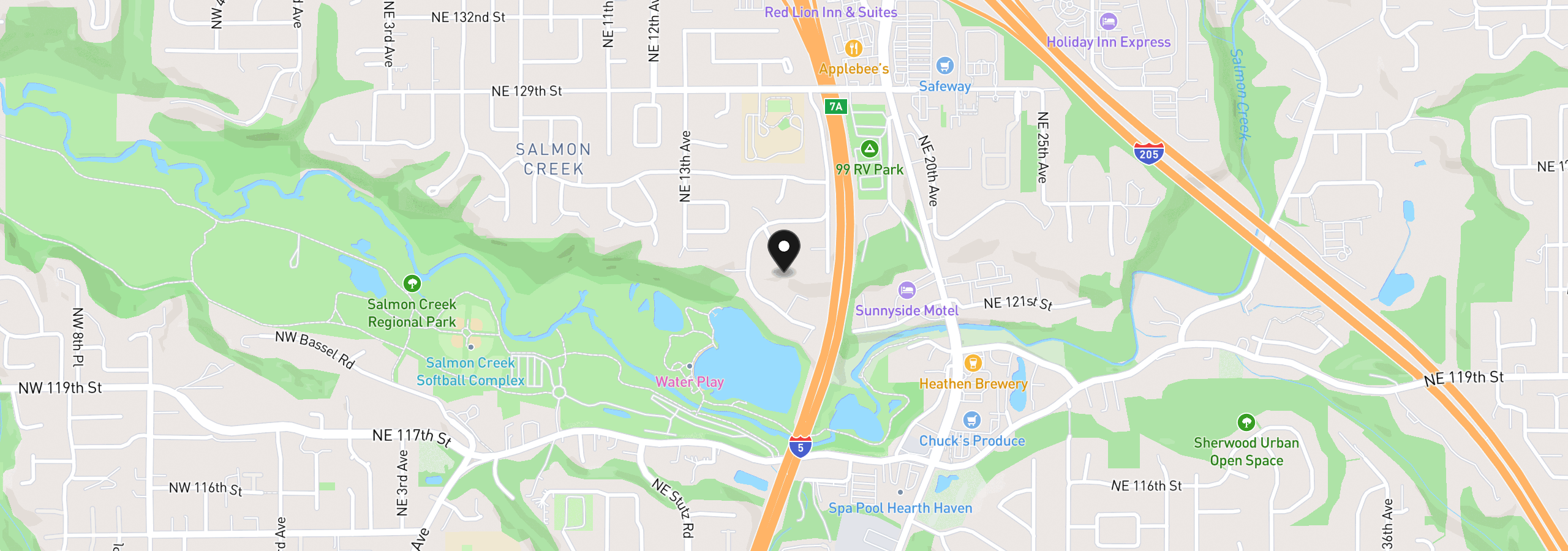 Map showing the location of 12221 NE Cassady Ct, Vancouver, Wa 98685