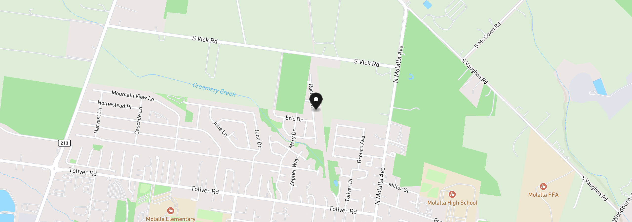 Map showing the location of 1141 Rachel Ln, Molalla, OR 97038